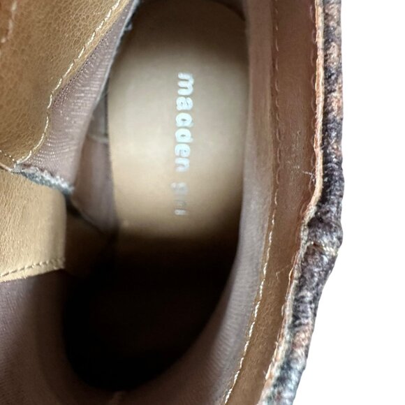 Madden Girl Brown Snake Print‎ Ankle Boots Block Heels Side Zip Country Size 6 - Picture 9 of 10